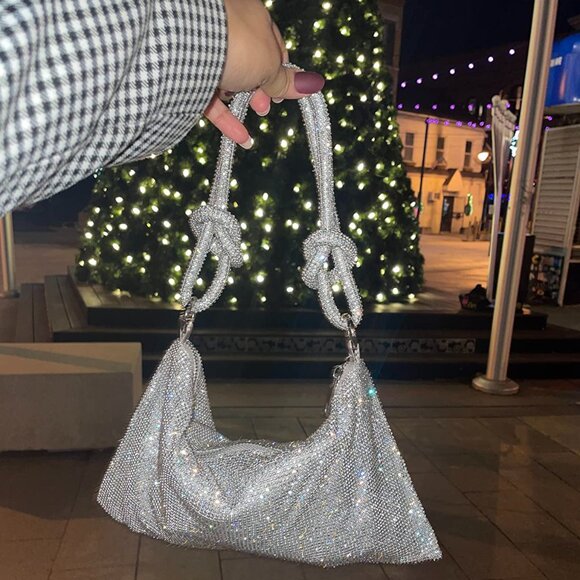 Neiman Marcus Handbags - Neiman Marcus Vegas Medium Rhinestone Hobo Bag